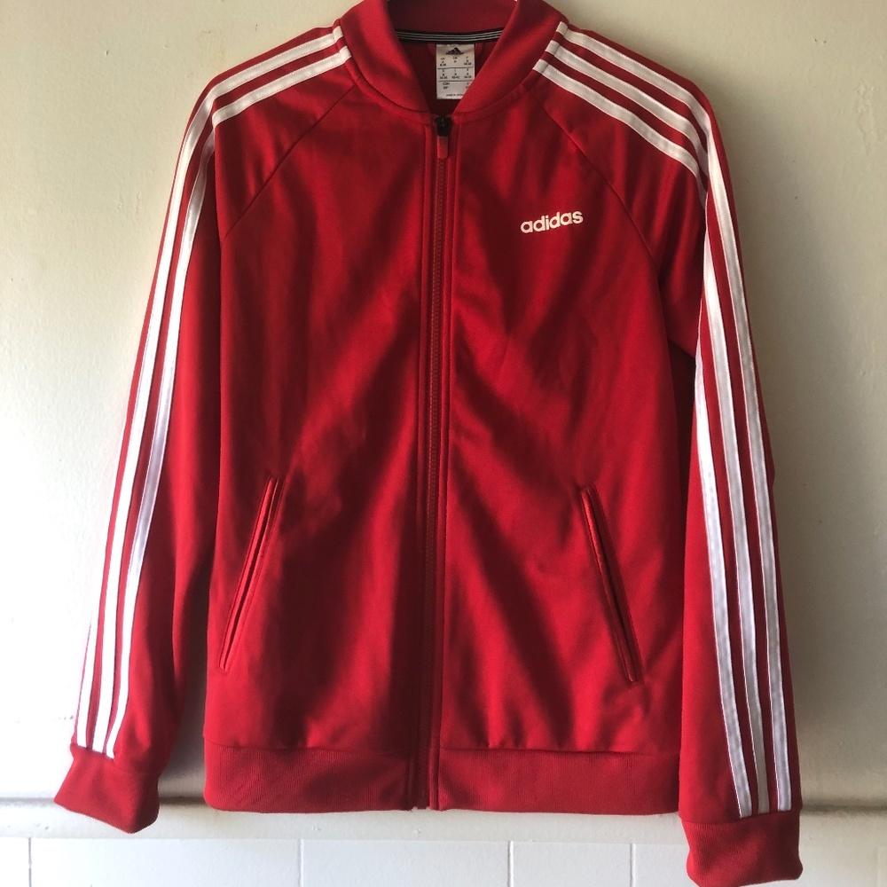 Adidas Red Track Jacket SZ Small